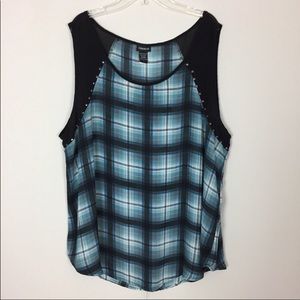 Torrid • Blue & Black Plaid Sleeveless Top
